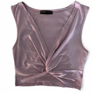 Lilac Twist Front Crop Top